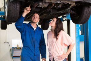 Mechanic Showing Customer